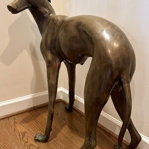 Bronze life size hound statue